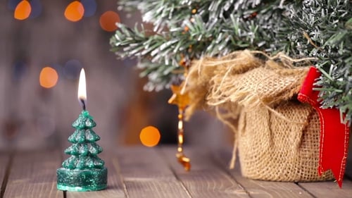 Christmas Tree Candle and Christmas Tree