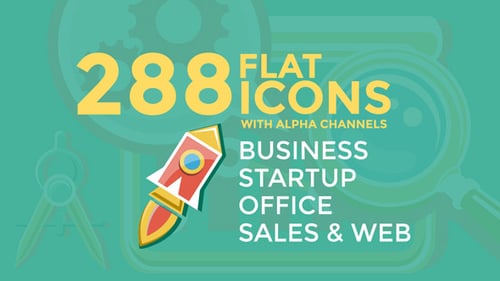 Animated Flat Design Icons for Business, Office, Sales, and Web