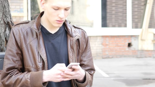 Typing Message on Smartphone