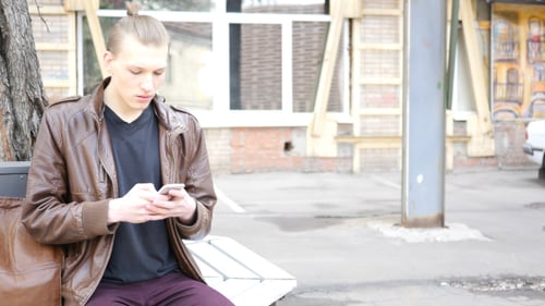 Typing Text Message on Smartphone