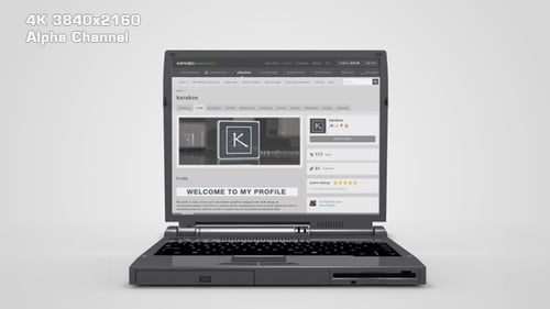 Animated Laptop Screen Reveal with Alpha Channel