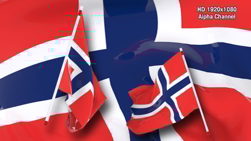 Realistic Waving Norway Flag Animation Overlay