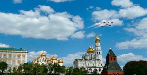 The Moscow Kremlin Under Blue Skies