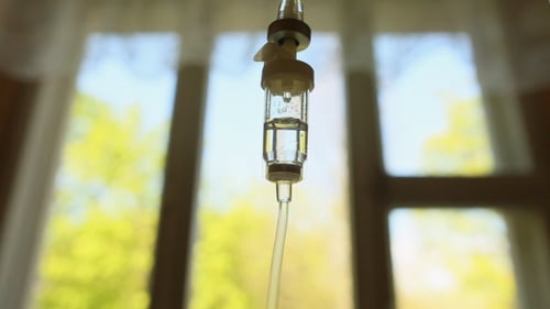 Medicine Dropper In Hospital. Dripping a Drop Of Medicine.