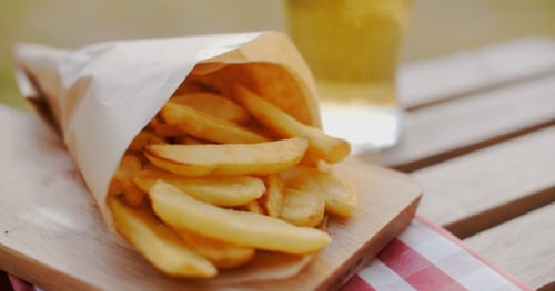 Packet Of Takeaway French Fries