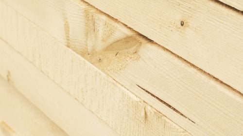 Close Up of New Cut Lumber Boards