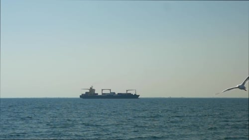 Cargo Ship In Sea