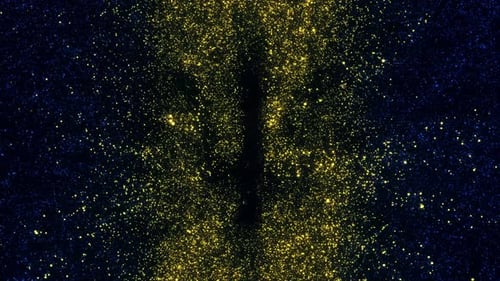 Abstract Glittering Golden Particles Flowing Forward