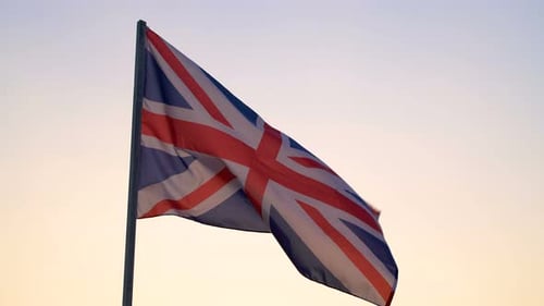 Flag of Great Britain Waving in the Breeze