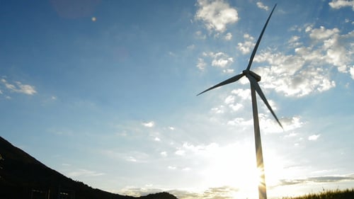 Wind Turbine Energy at Sunset