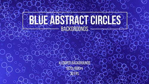 Animated Blue Abstract Circles Looping Background