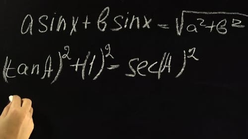 Writing Math Equations on Chalkboard