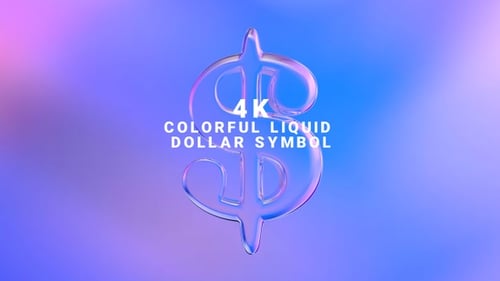 Buntes flüssiges Dollarsymbol