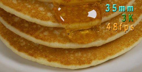 Honey Dripping Down A Pancake Stack 28