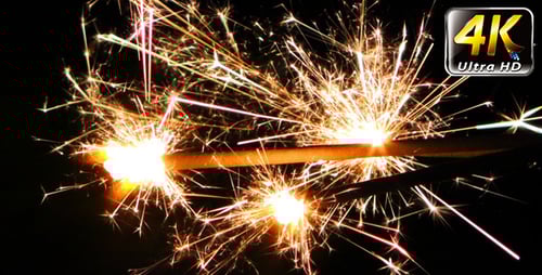 Sparkling Sparklers Exploding in the Night