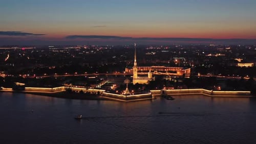 Aerial View of Peter and Paul Fortress in Russia