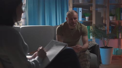 Man in Therapy Talking to Therapist