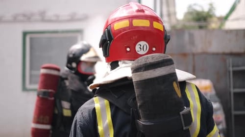 Firefighters Wearing Protective Gear, Safety Equipment