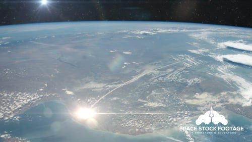 Realistic Planet Earth Meteor Impact Explosion from Space