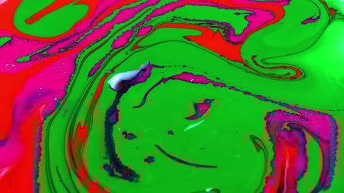 Swirling Abstract Colors of Green, Red, Pink and Purple