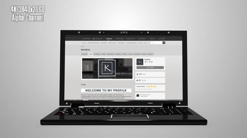 Minimalist 3D Laptop Animation with Alpha Screen Reveal