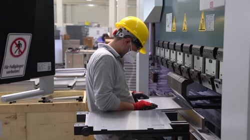 Metal Bending Machine In Industrial Factory