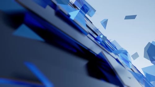 Digital Business News 3d Grid Blue Background