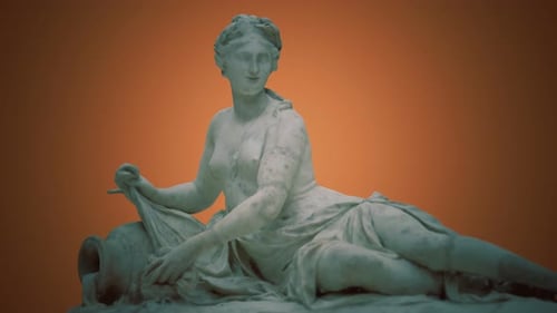 Aretheus-Statue aus weißem Marmor