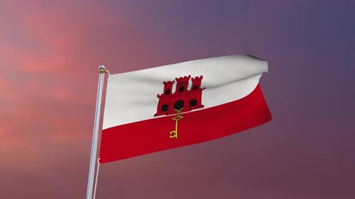 Waving Gibraltar Flag Animation for Corporate and Travel Projects