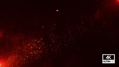 Dynamic Red Fire Sparks Particle Background Loop