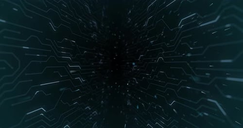 4K high technology seamless loop of the futuristic circuit board.