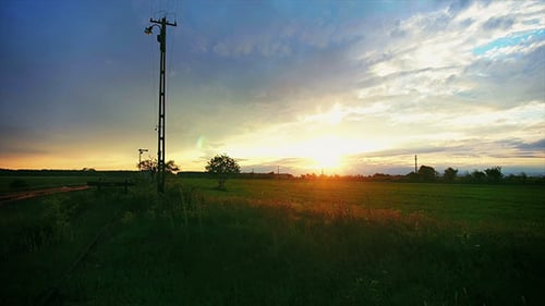 Sunset Over A Field Of Wheat