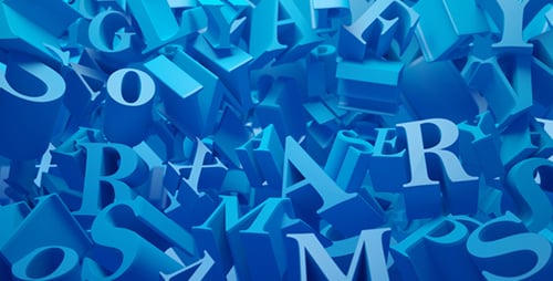 Falling Blue 3D Alphabet Letters Dynamic Background Animation