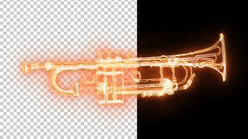 Glowing Line Art Trumpet Reveal