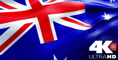 Realistic Australian Flag Waving Animation