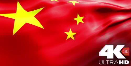 Realistic Waving China Flag Motion Graphic