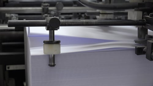 Printing Machine Stacking White Paper Sheets
