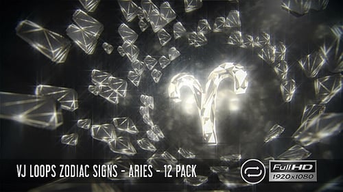 Geometric Crystal Aries Zodiac Sign Animation