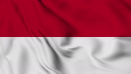 Waving Flag of Monaco or Indonesia Seamless Loop