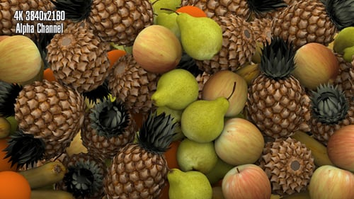 Falling Fruits Fill Screen Transition