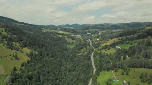 Countryside in the Carpathian Mountains