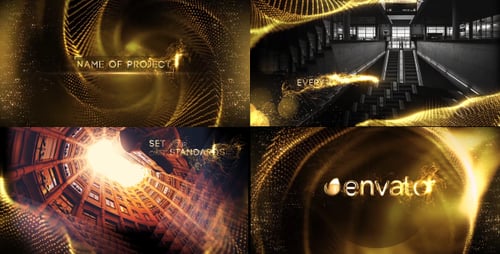 Cinematic Golden Particle Opener for Professional Presentations