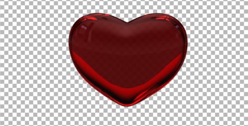 Falling Glossy 3D Red Hearts Seamless Alpha Loop