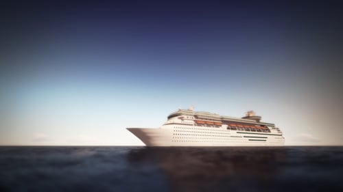 Cruise Ship On The Sea - Noon