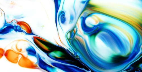 Abstract Paint Colors Mixing Together Fluidly