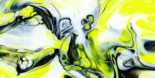 Abstract Yellow, Black and White Colors Swirling