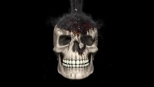 Cráneo y petróleo caliente