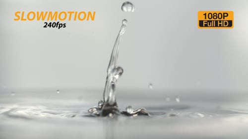 Water Droplets Create Ripples and Splashes in Pool