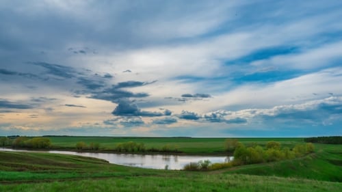 Landscape Clouds Over Lake Beautiful View Of The Water Recreation Spring Summer Tide Nature Wakes