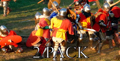 Medieval Battle with Soldiers in Full Armor